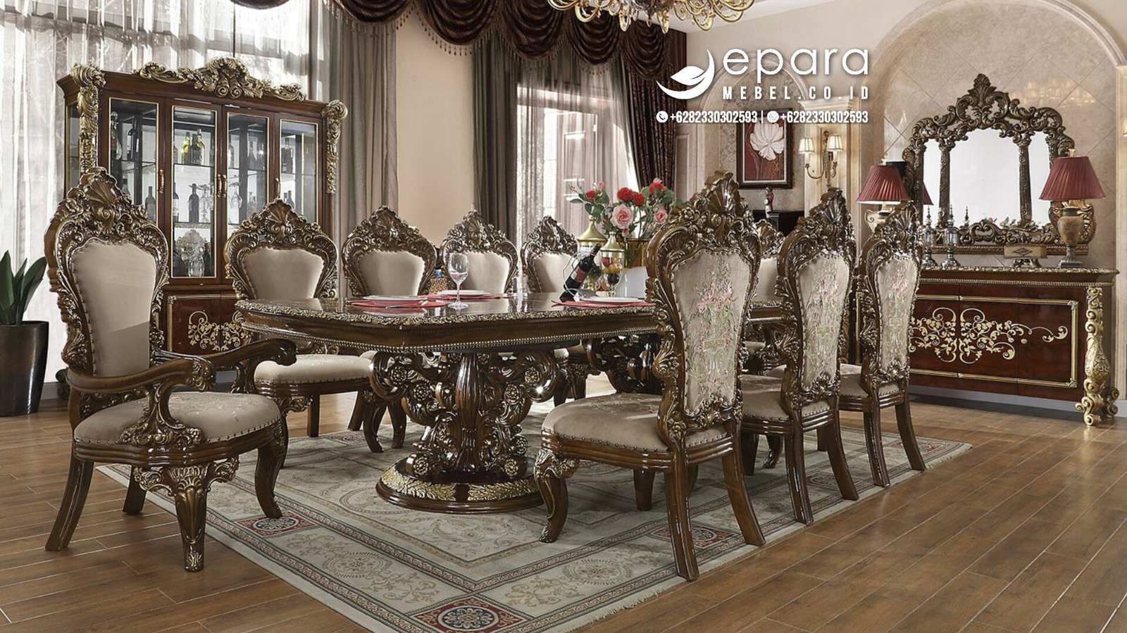 Suasana santai dengan meja makan klasik