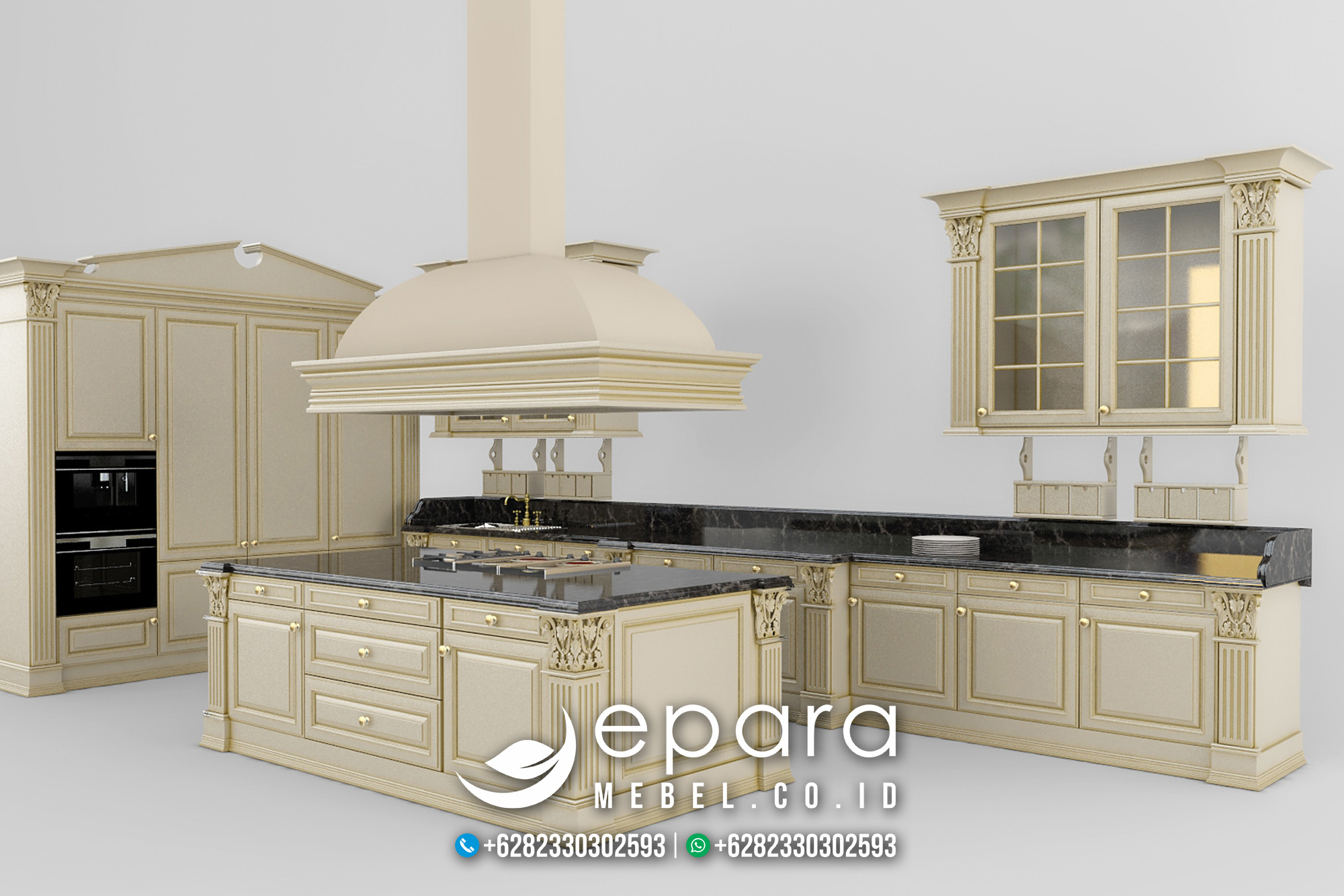 Model Design Kitchen Set Klasik Mewah Jepara JM-818