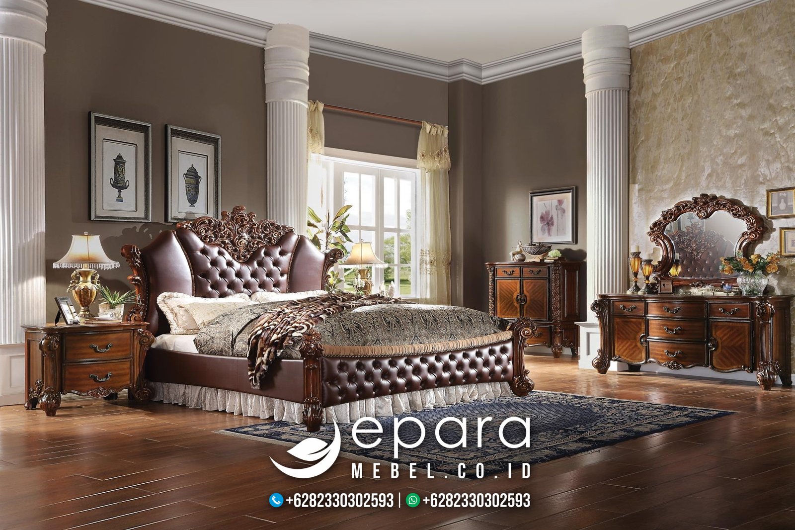 Tempat Tidur Klasik Model Picardy Eropa Natural JM-81