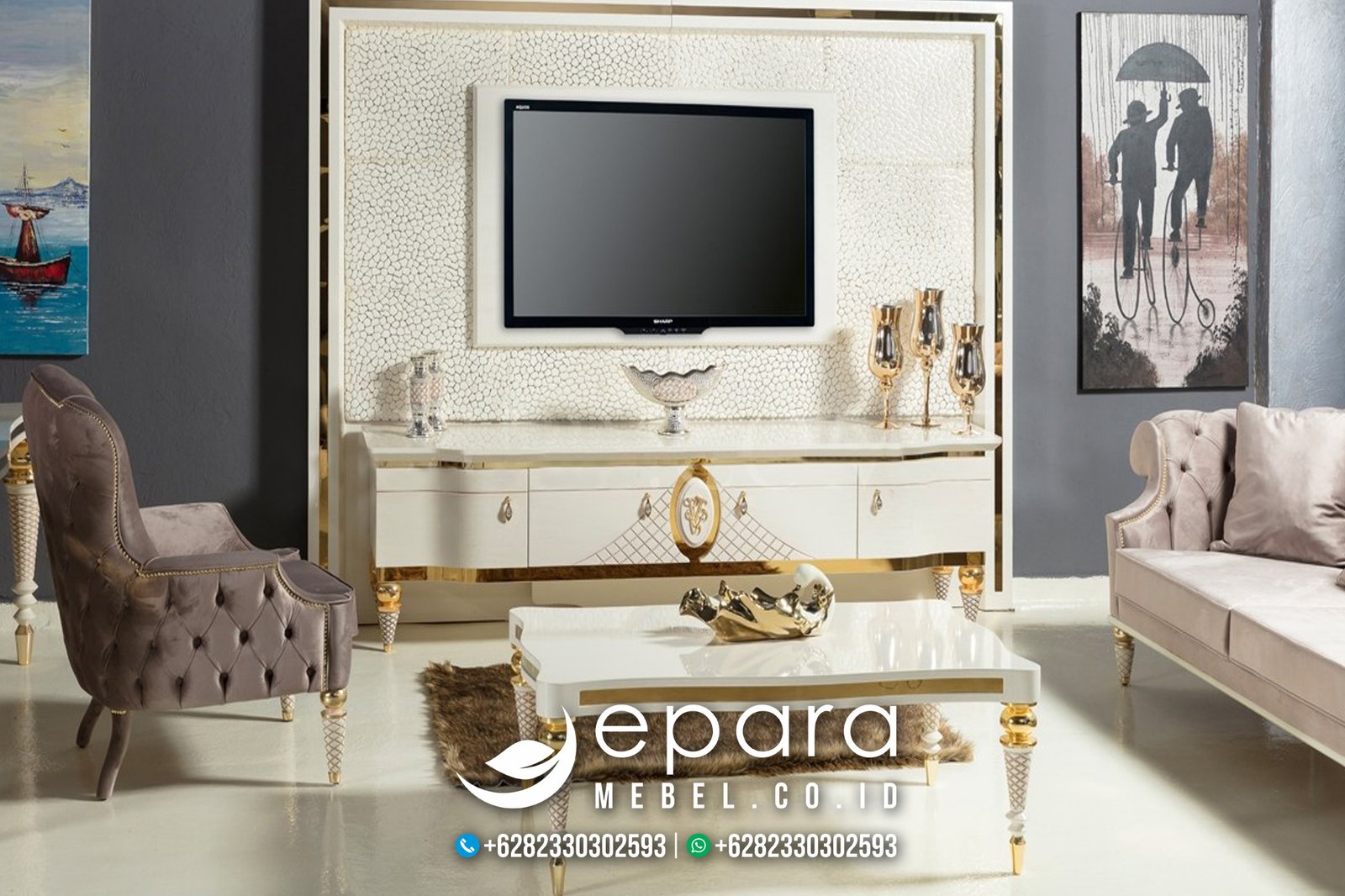 Jual Meja Cabinet TV Modern Mewah Minimalis Jepara JM-657