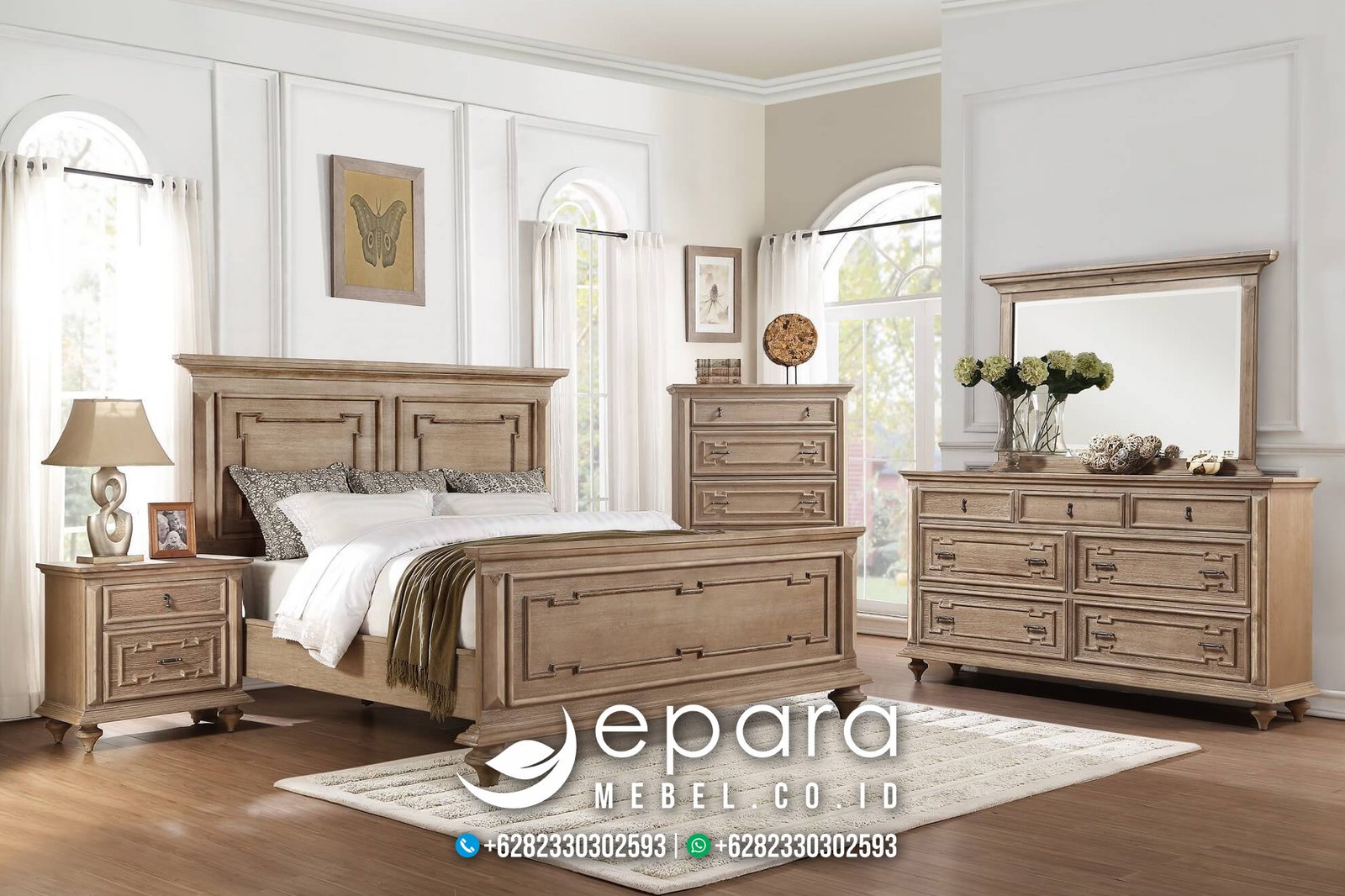 Set Ruang Tidur Mewah Minimalis Kayu Jati JM-622