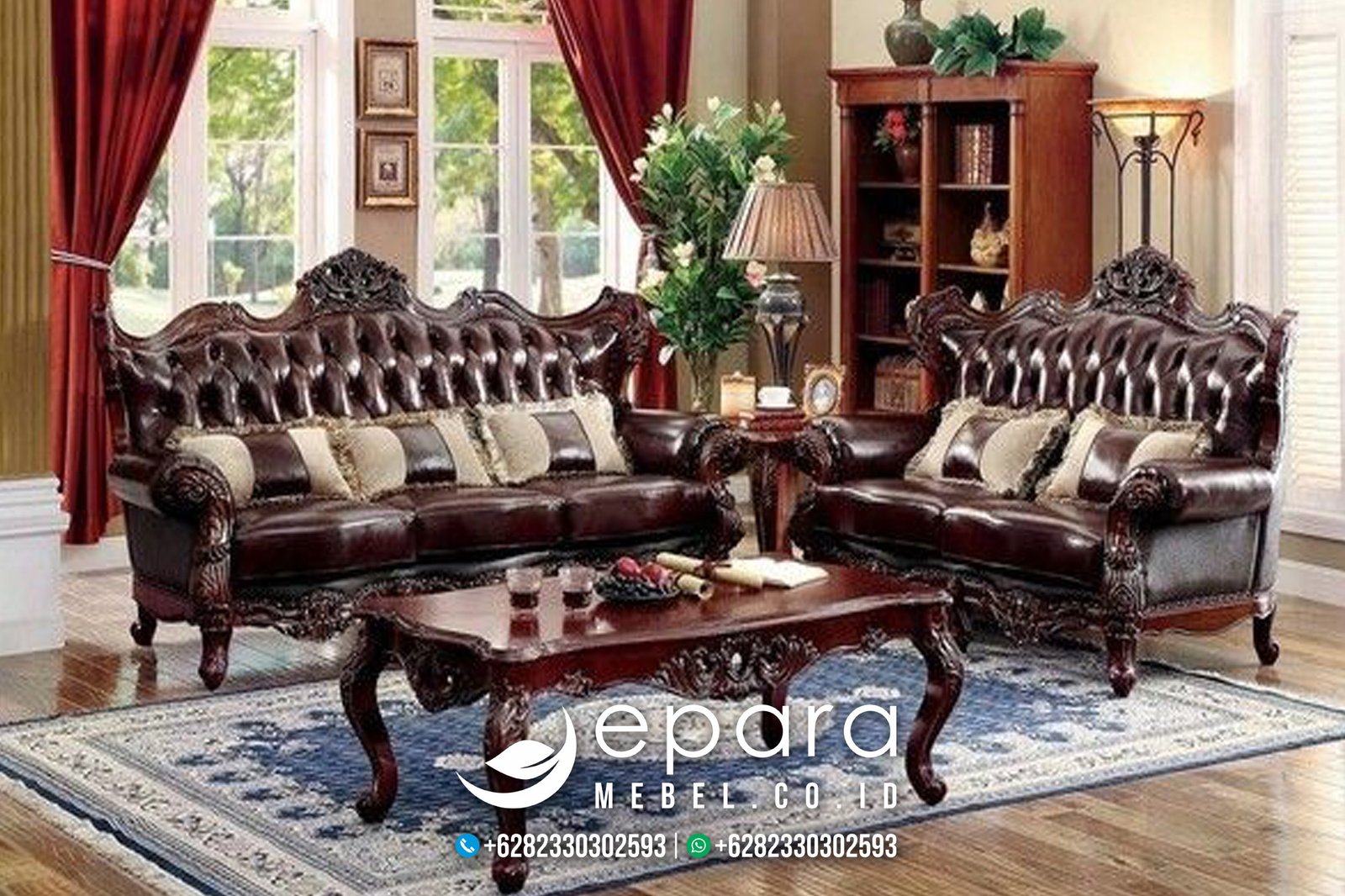 Sofa Ruang Tamu Model Klasik Mewah Kayu Jati JM-661