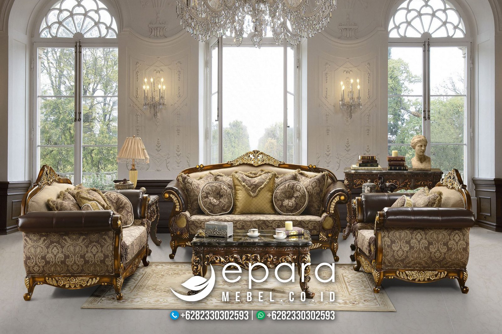 Sofa Tamu Ukir Jepara Model Klasik Mewah JM-723