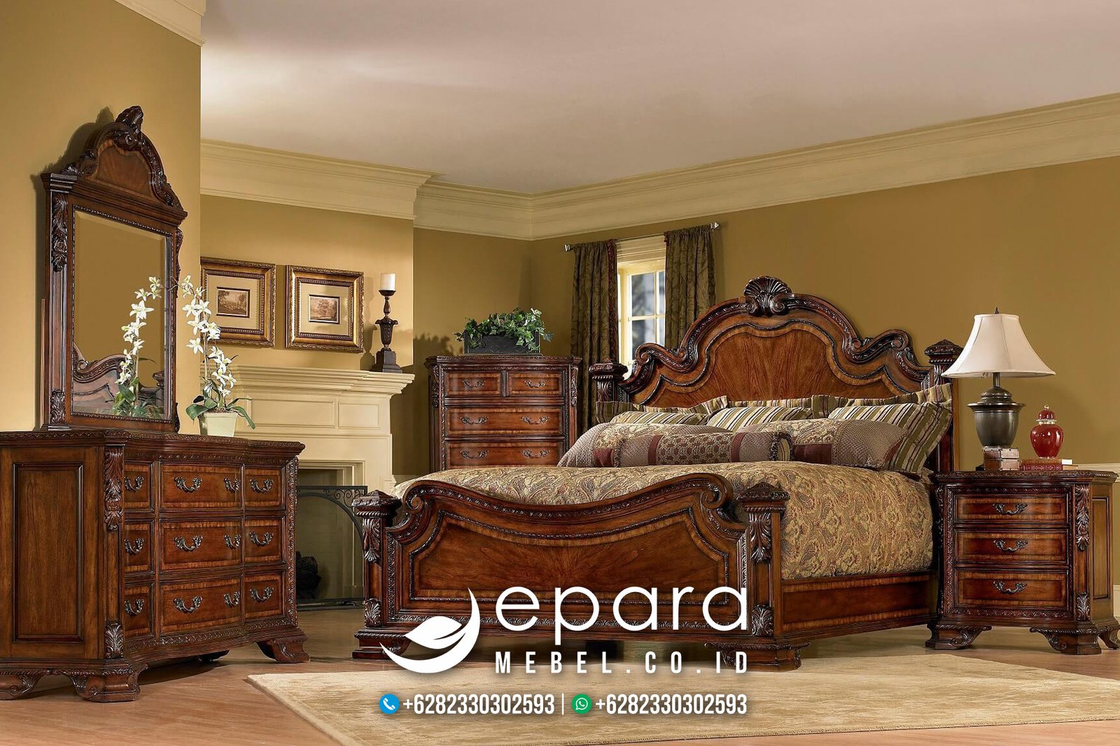 Kamar Tidur Jati Ukiran New Model Klasik Mewah JM-940