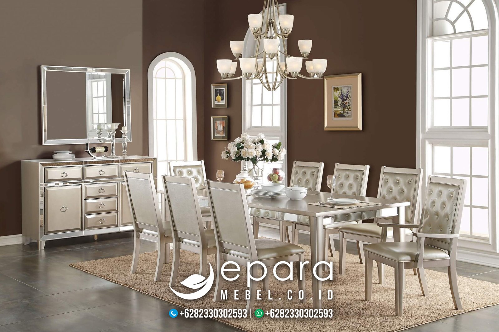 Meja Makan Jepara Style Mewah Modern Minimalis JM-1098