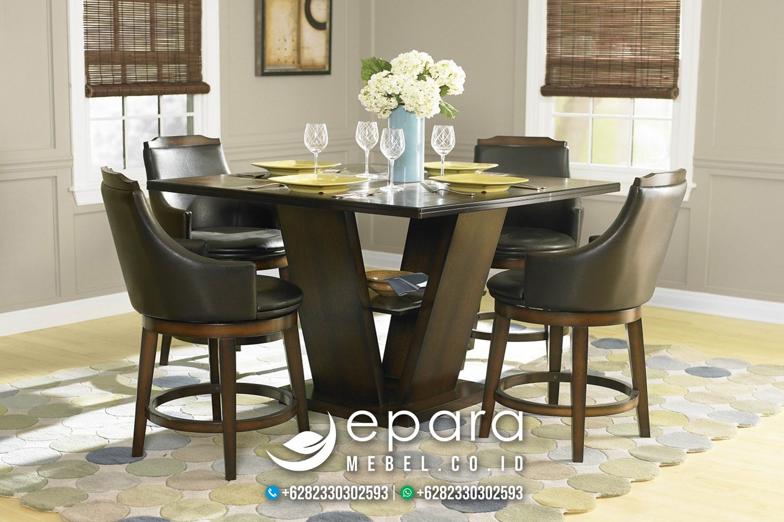 Model Set Meja Makan Jepara Terbaru Klasik Minimalis JM-842