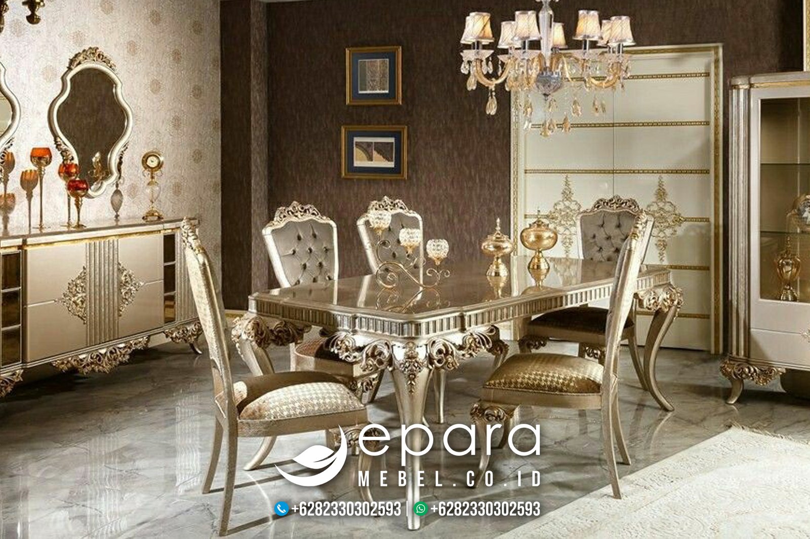 Jual Set Meja Makan Modern Mewah Klasik Baru JM-926