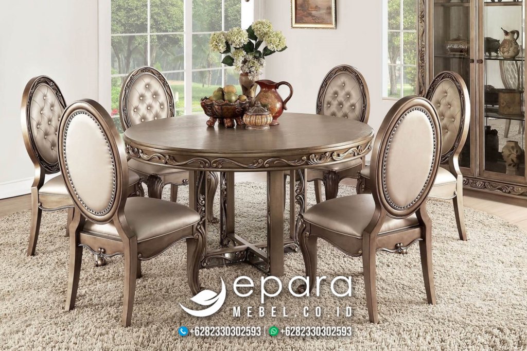 Dining Table Ukiran Model Klasik Antique Jepara JM-1146