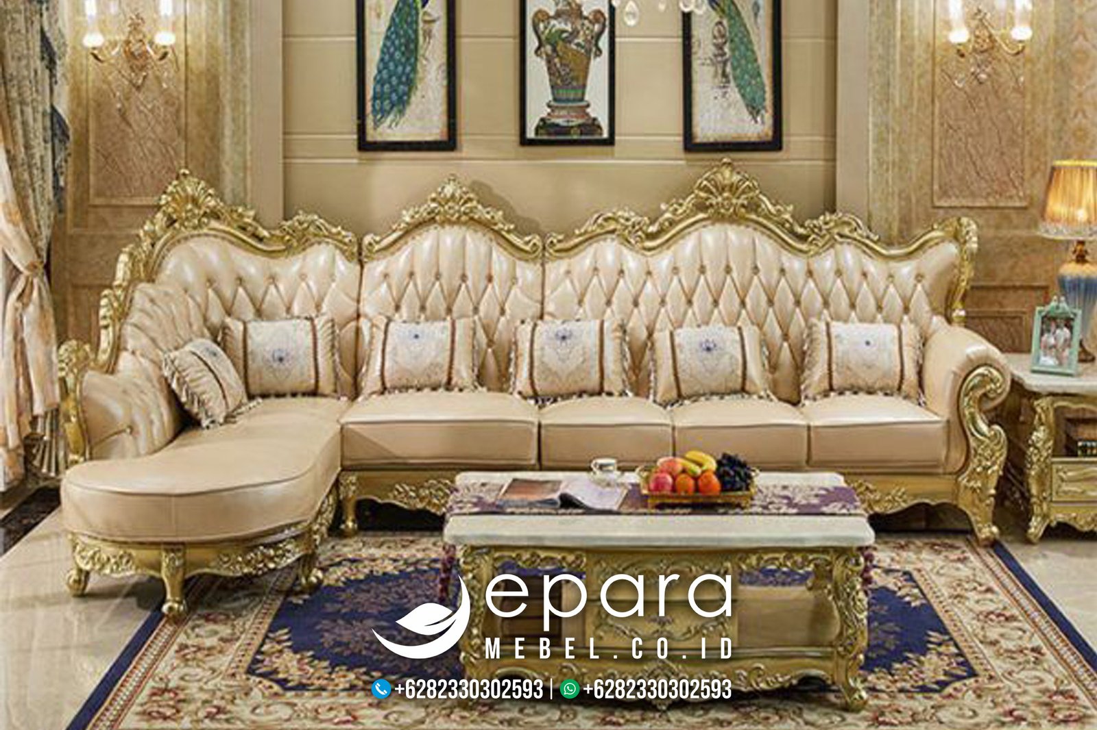 Model Sofa Tamu Bellagio L Model Klasik Mewah JM-902