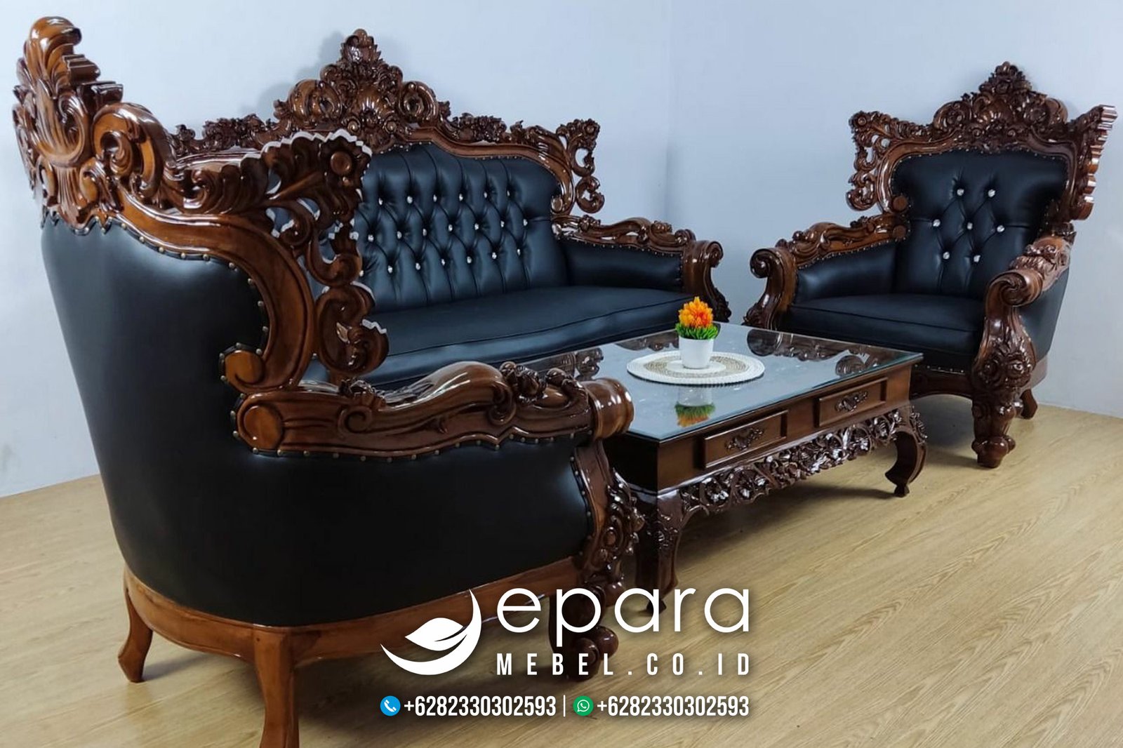 Set Sofa Ukiran Mewah Klasik Natural Jepara JM-911