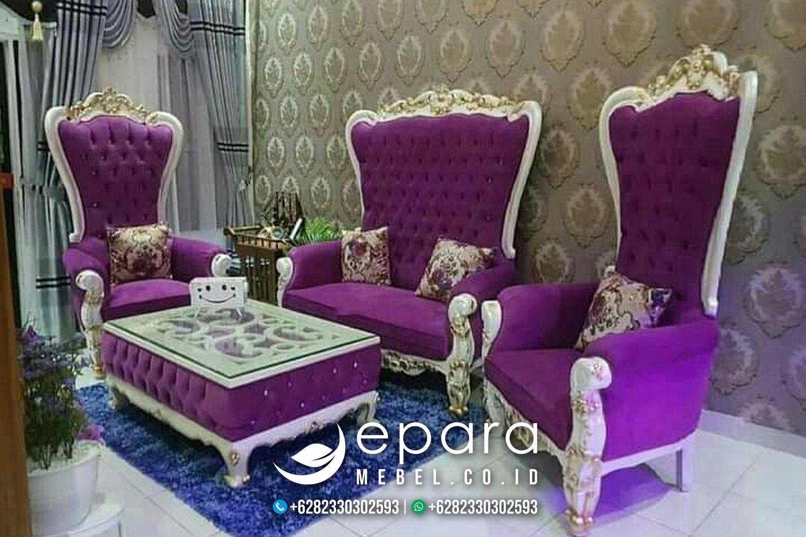 Sofa Tamu Klasik Model Syahrini Mewah Kombinasi JM-1040