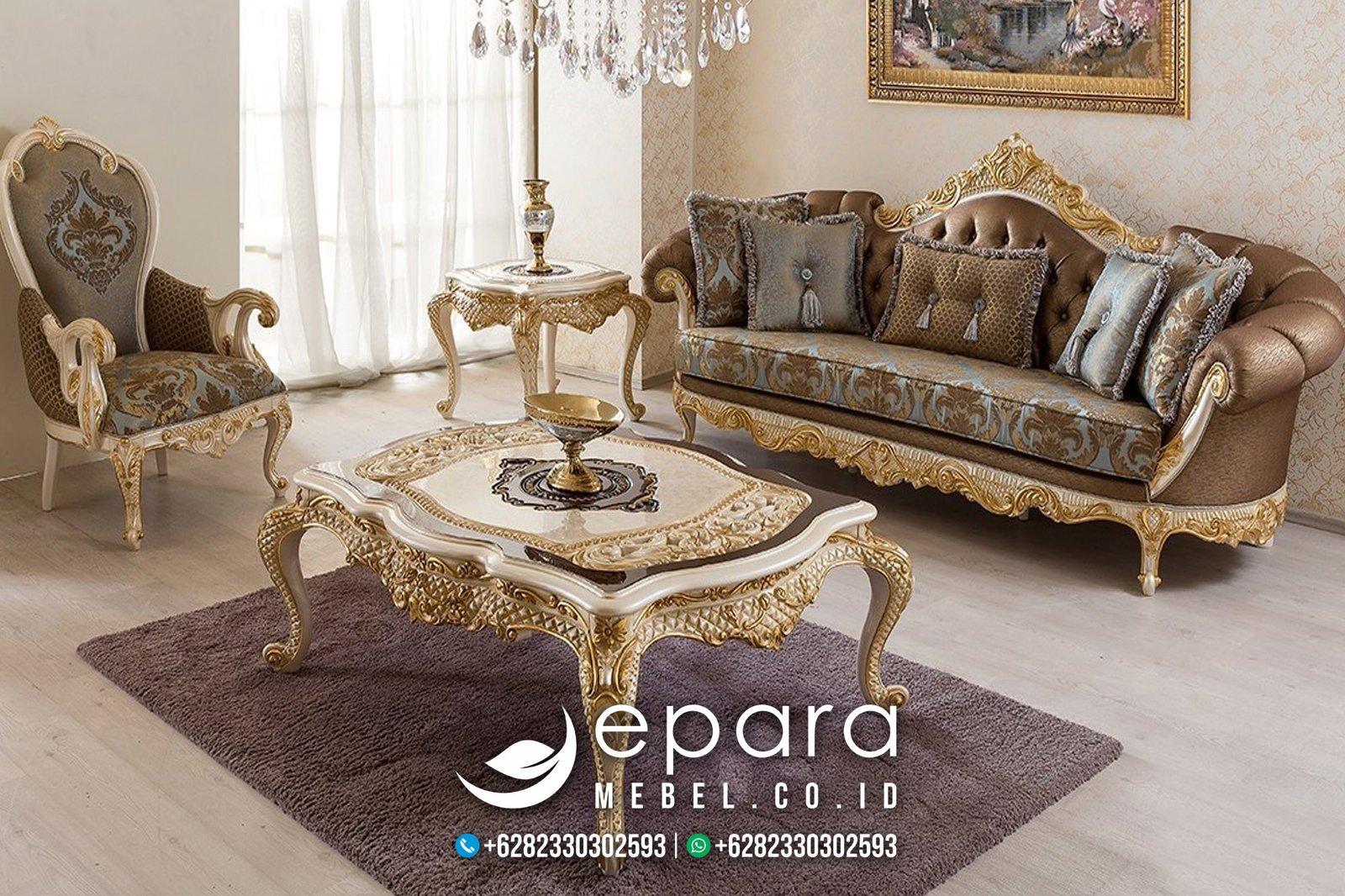 Jual Kursi Sofa Tamu Koltuk Alasya Klasik Mewah Ukir JM-1046