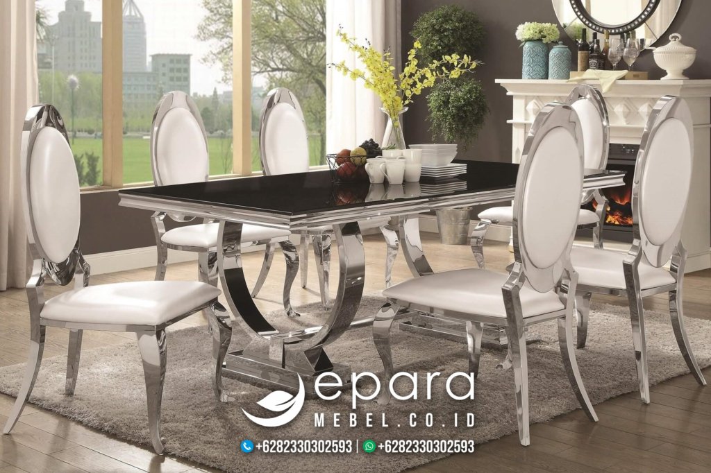 Set Meja Makan Modern Mewah Minimalis Terbaru JM-1386