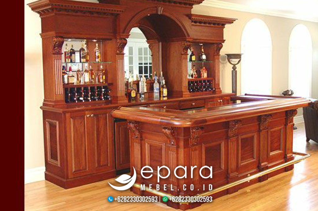 Desain Meja Minibar Jati Jepara Style Klasik Ukir JM-1541