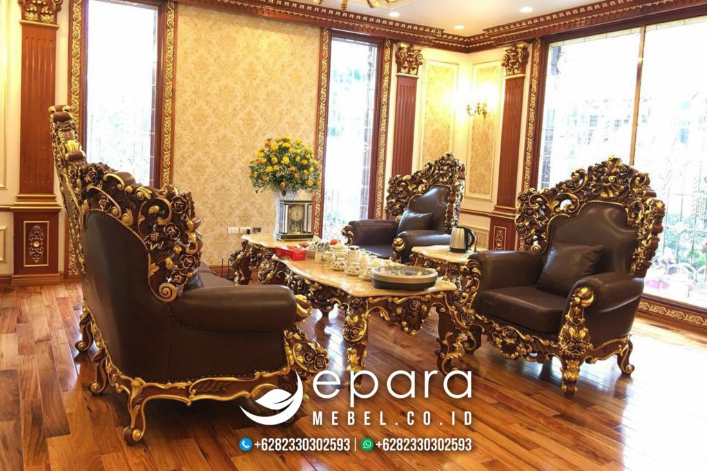 Model Sofa Ruang Tamu Mewah Klasik Kombinasi JM-1394