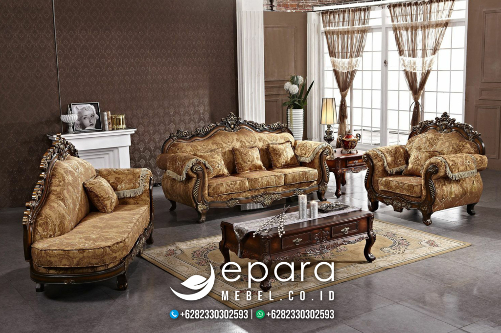 Set Sofa Ruang Tamu Mewah Klasik Jepara New JM-1574