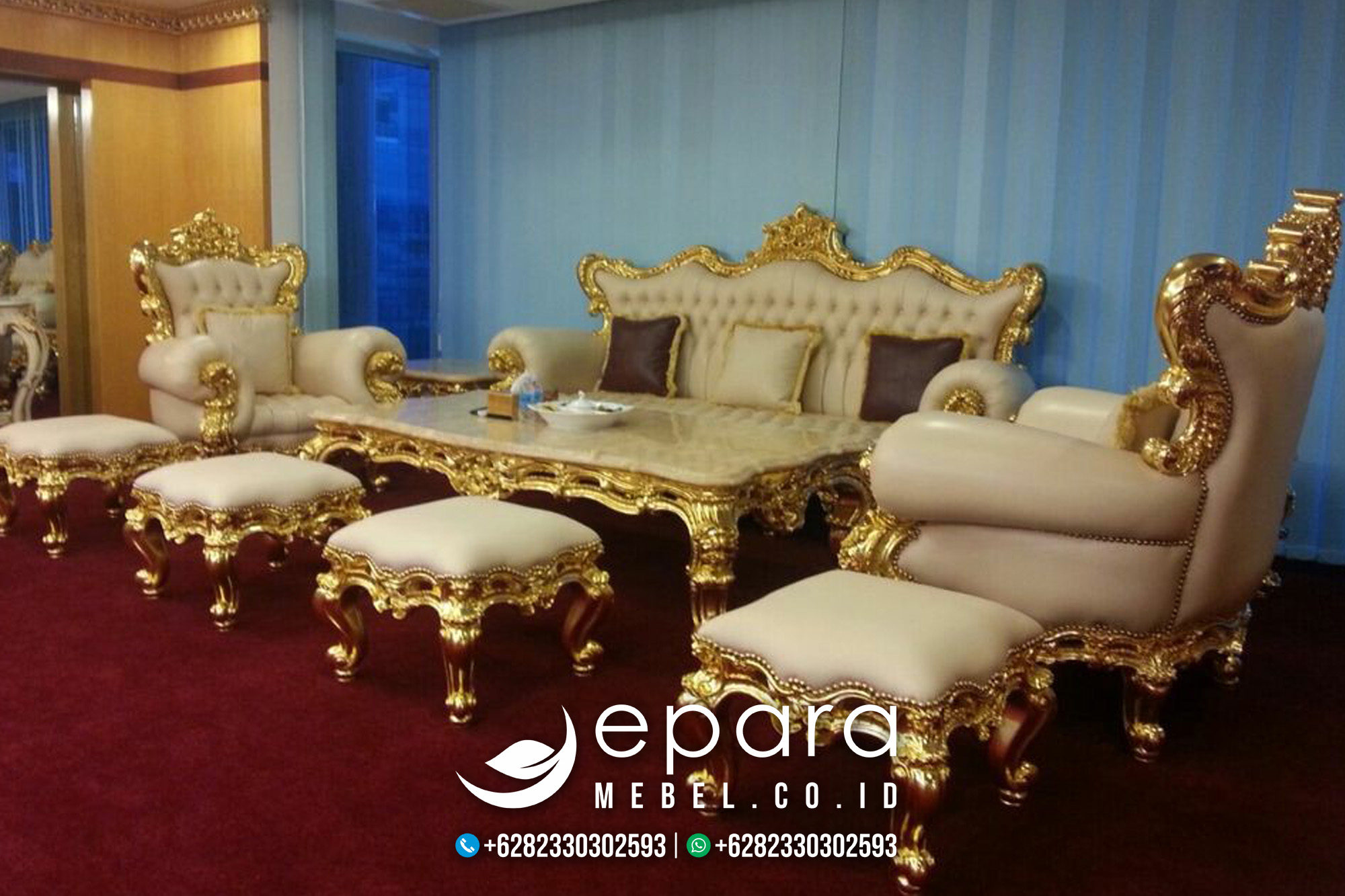 Sofa tamu minimalis mewah terbaru di ruang keluarga modern dan nyaman