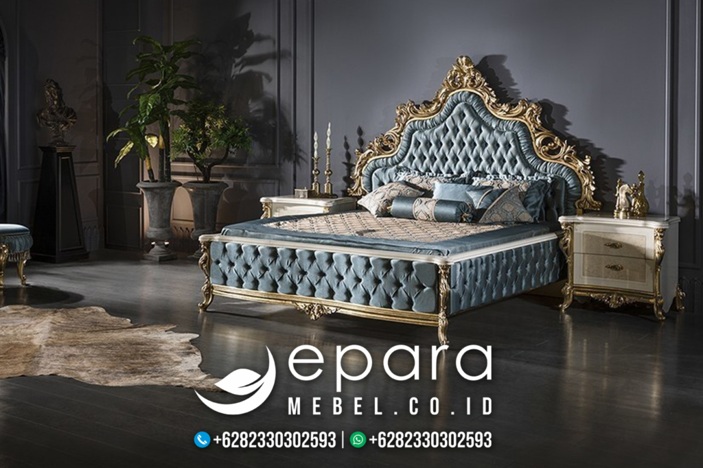 Design Tempat Tidur Gold Mewah Style Klasik Jepara JM-1878