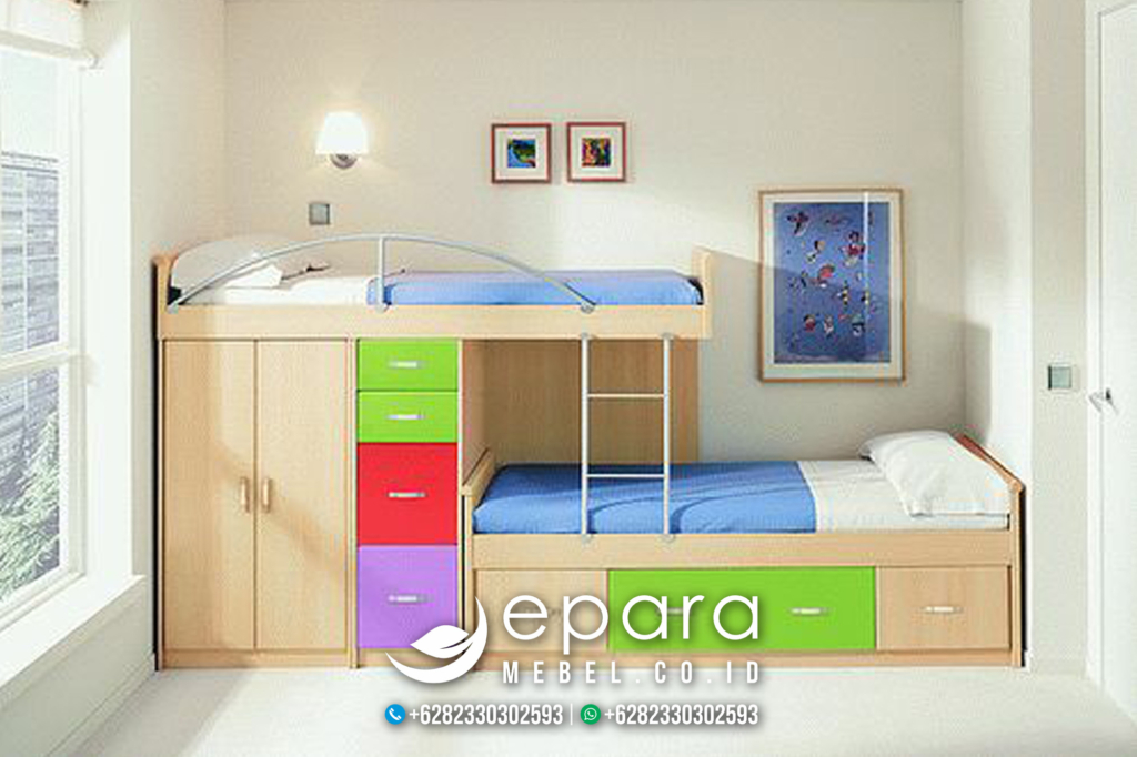 Model Tempat Tidur 2 Tingkat Minimalis Jati Jepara JM-1697