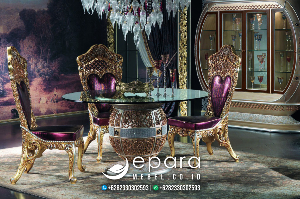 Set Kursi Makan Klasik Victorian Luxury Mewah JM-1672