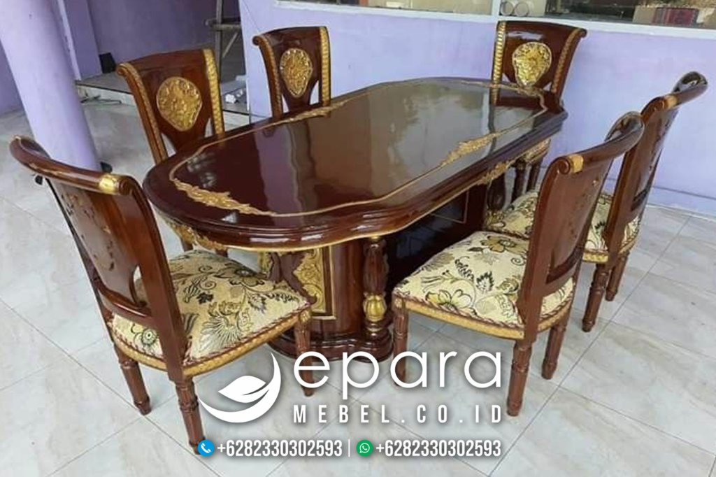 Style Meja Makan Mewah Kalsik Modern Kombinasi JM-1905