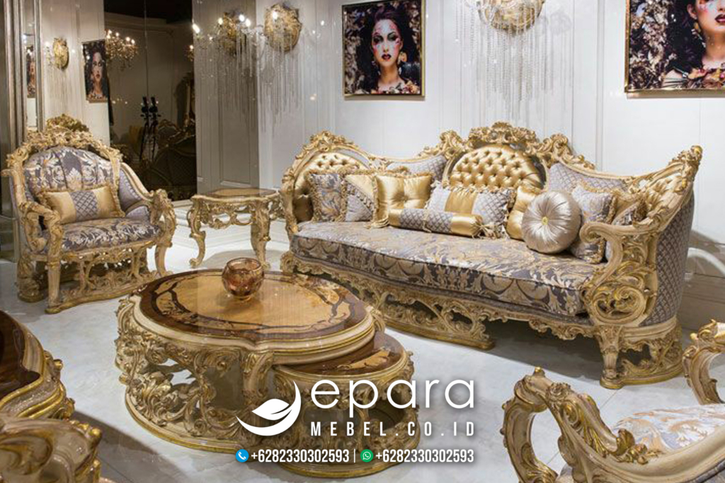 Jual Set Sofa Tamu Luxury KlasikGold Mewah JM-1757