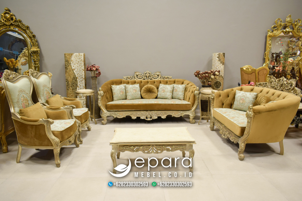 1 Set Sofa Tamu Mewah Klasik Gold Jepara JM-2524