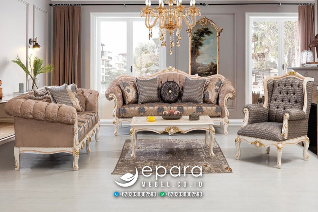 Sofa Tamu Model Klasik Duco Mewah Kombinasi JM-2746