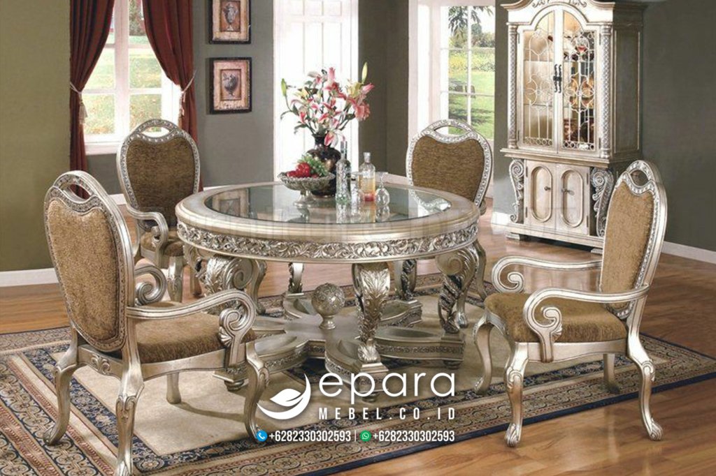 Round Table Set Model Ukiran Mewah Jepara JM-3047