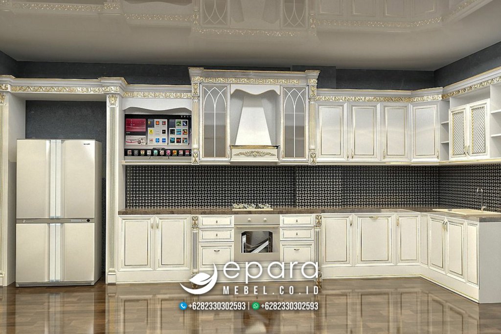 Desain Lemari Dapur Kitchen Mewah Klasik Modern JM-3085