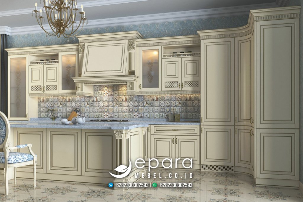 Model Set Lemari Dapur Kitchen Duco Putih Mewah JM-3093
