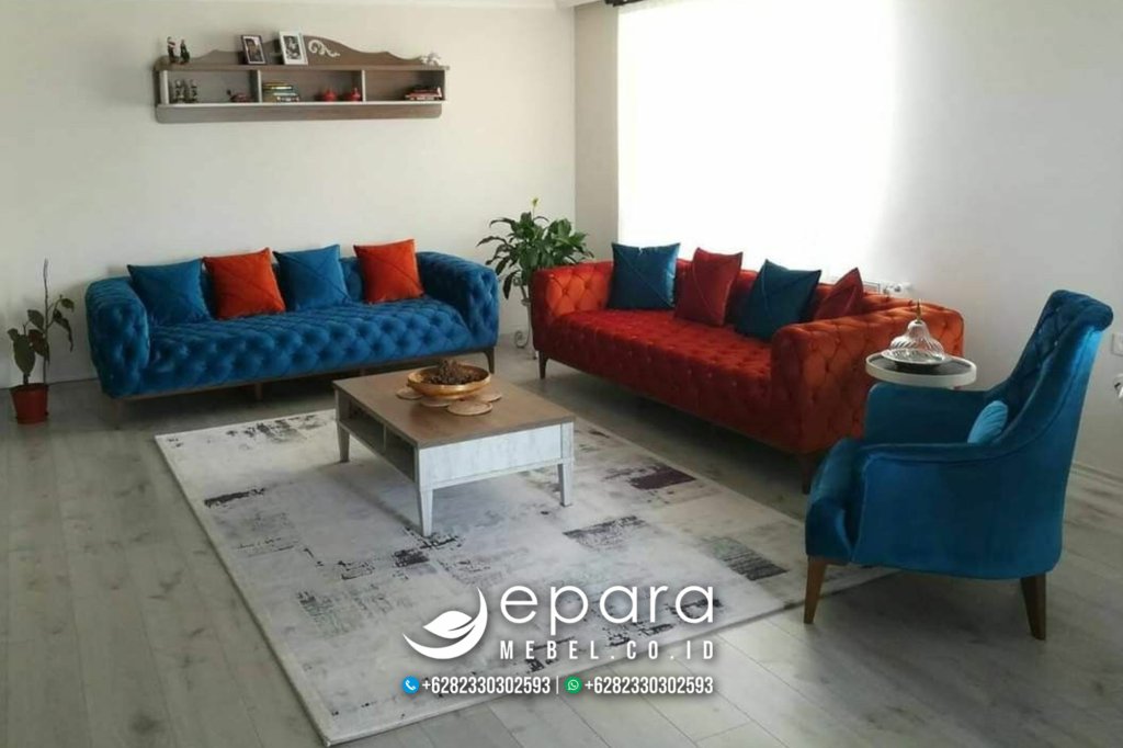 Kursi Sofa Tamu Model Chester Mewah Terbaru JM-2841