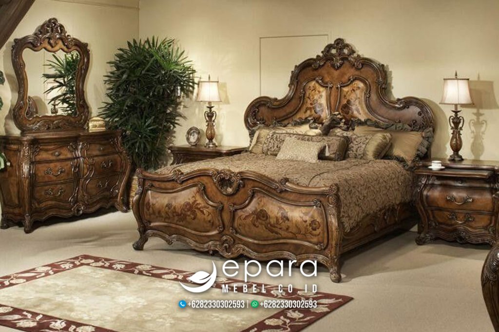 Kamar Set Antique Classic Kayu Coklat Mewah JM-3268