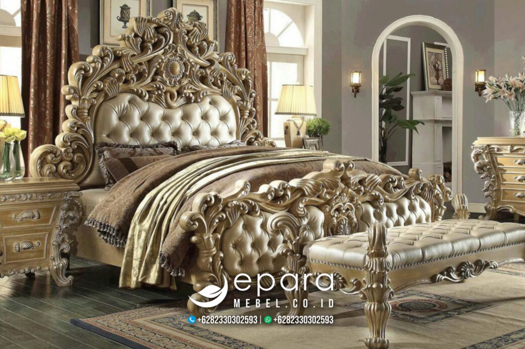 Style Kamar Tidur Gold Mewah Desain Klasik JM-3799