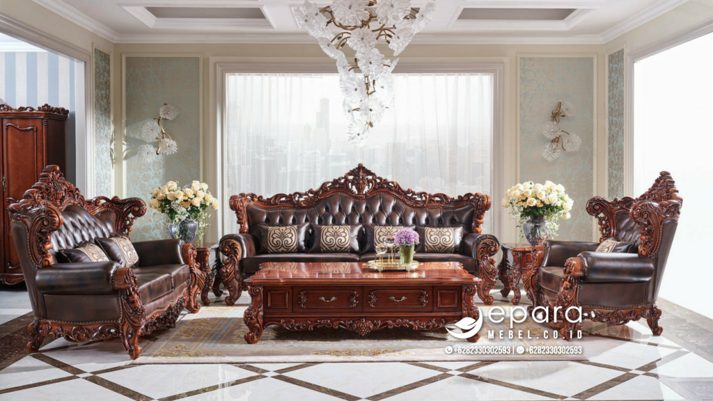 Kursi sofa tamu mewah terbaru Luxury jati jepara